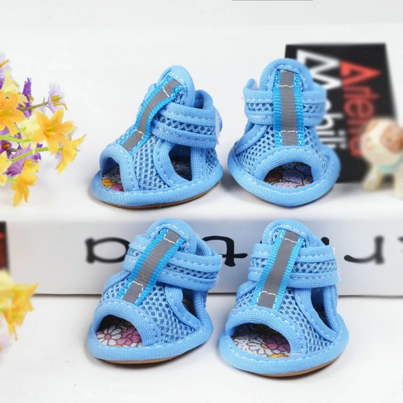 

Tendon-soled Mesh Sandals Dog Shoes Non-slip Rubber Sole Spring Summer Breathable Soft Mesh Dog's Sandals Casual Anti-Slip T