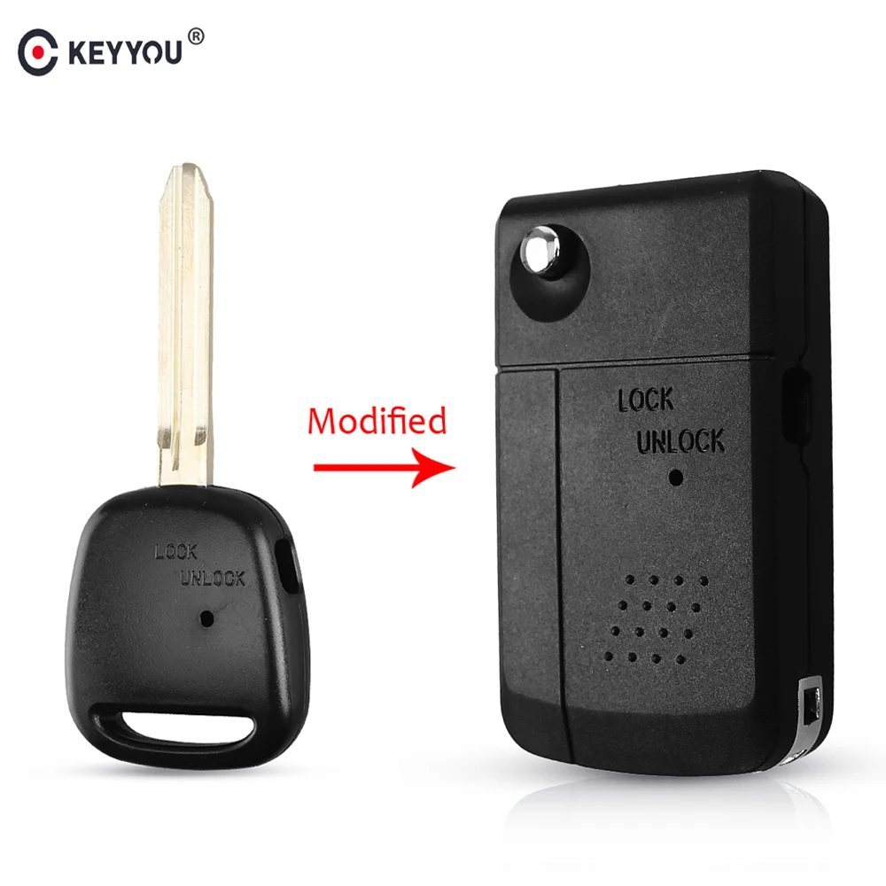 

KEYYOU 1 Side Button Modified Car Remote Key Shell For TOYOTA Carina Estima Harrier Previa Corolla Celica Key Case TOY43 Blade