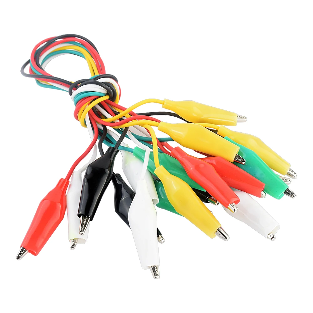 

10pcs DIY Jumper Wire Test Leads Crocodile Cable Double-ended Jumper Alligator Clips Electrical Crocodile Roach Alligator Clips
