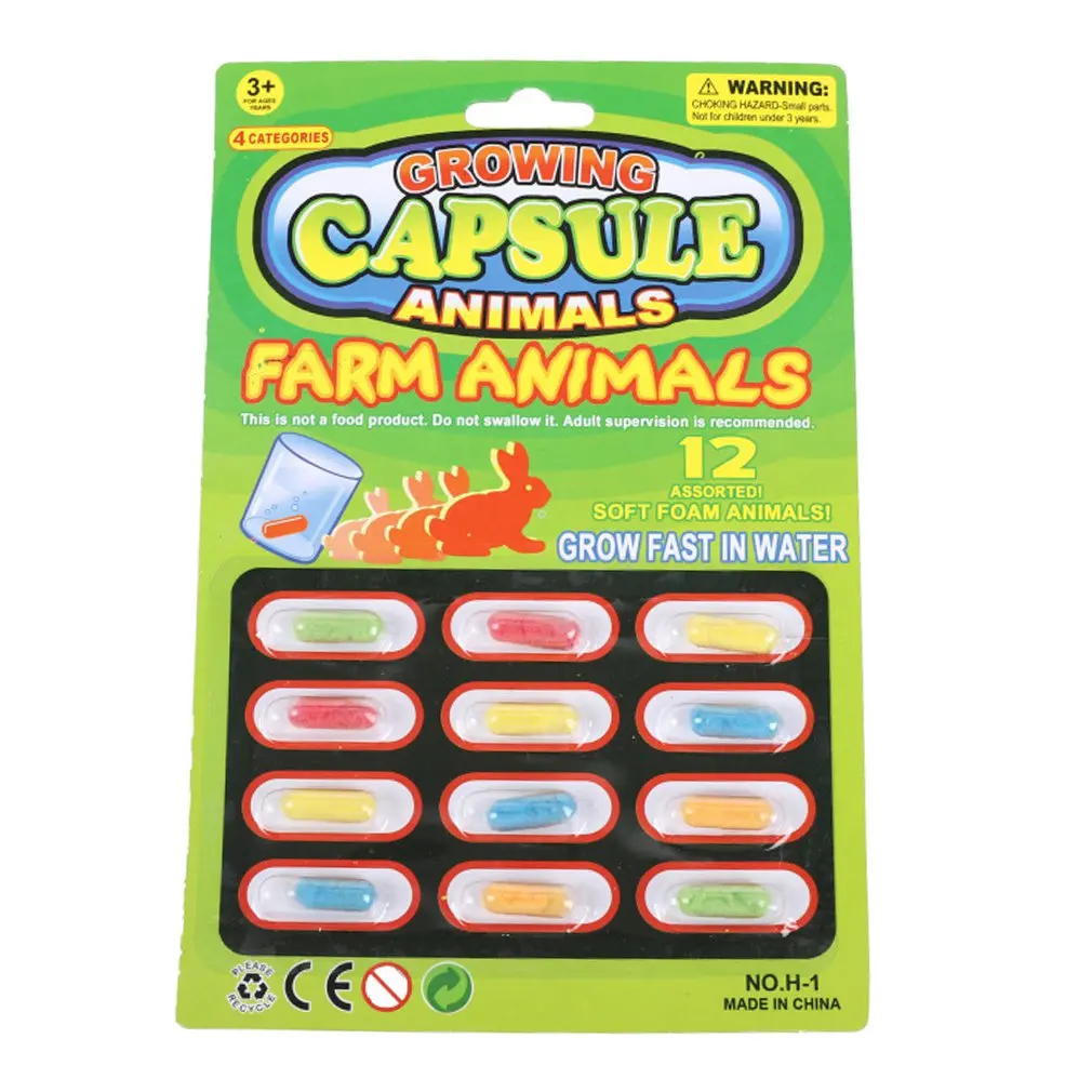 

12Pcs/Set Early Educational Toy New Magic Soft Baby Toys Kids Cartoon Dinosaur Toys Bath Toy Grow Capsule