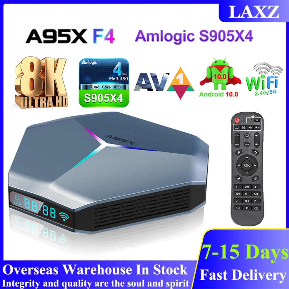 

ТВ-приставка A95X F4, Android 10, Amlogic S905X4, RGB-подсветка, 4 ГБ, 64 ГБ, 32 ГБ, 128 ГБ, двойной Wi-Fi, 8K медиаплеер, высокопроизводительный STB