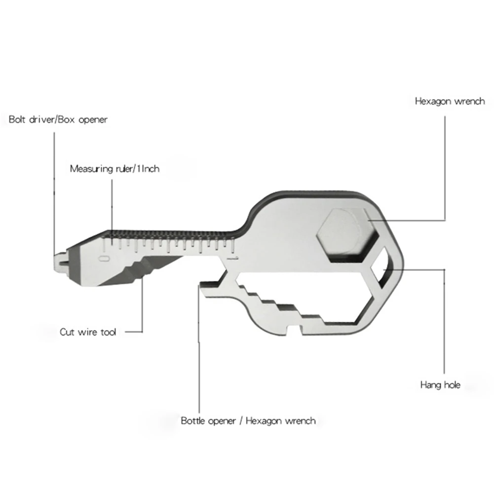 

24-in-1 Keychain Multi-function Portable Key Tool Versatile Outdoor Mini Bottle Tool Stainless Steel Screwdriver Bottle Opener