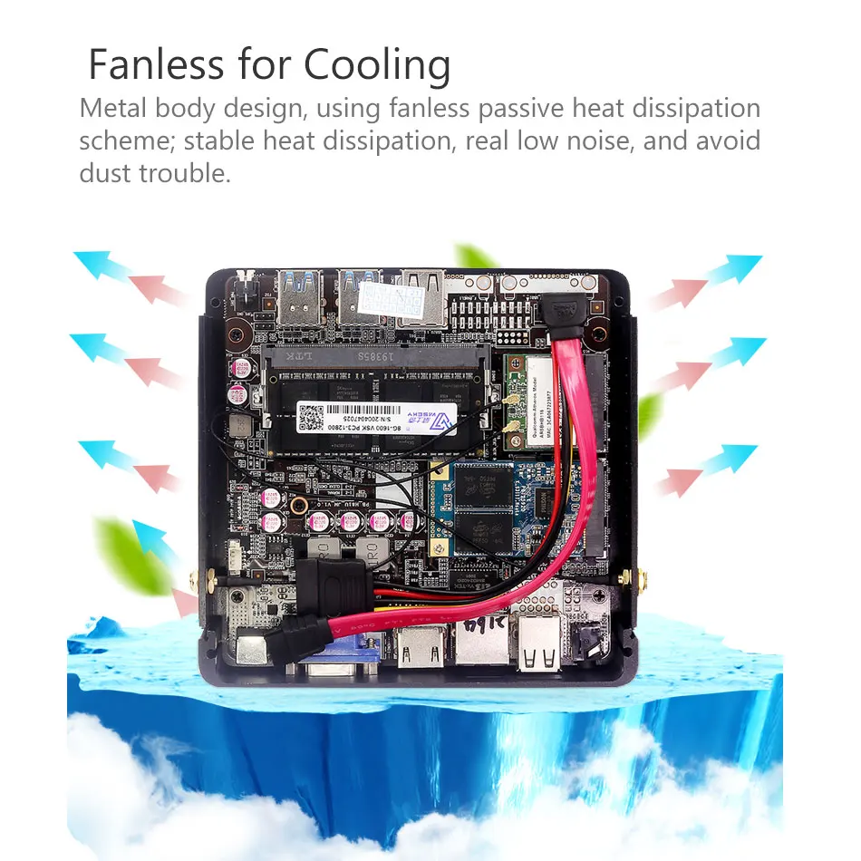 

HTPC Fanless Mini PC Intel Core i3 4005U i5 5300U Celeron 2955U HD WIFI 8*USB DDR3L Windows 10 Mini Computer Office Desktop PC