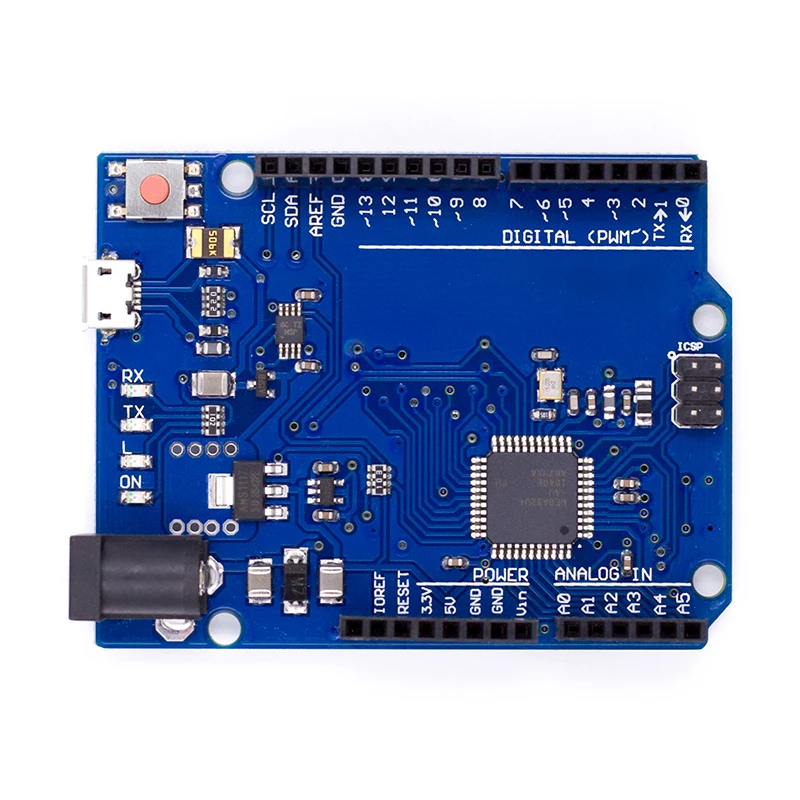 Макетная плата Leonardo R3 с микроконтроллером Atmega32u4 макетная USB-кабелем совместимая
