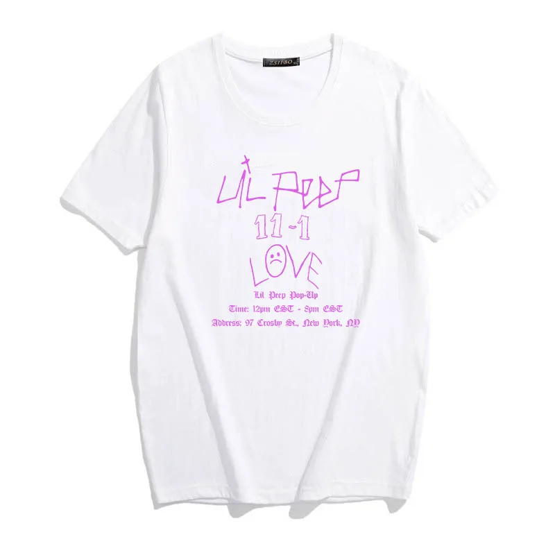 Летняя футболка с принтом lil peep в стиле хип-хоп коротким рукавом Харадзюку |