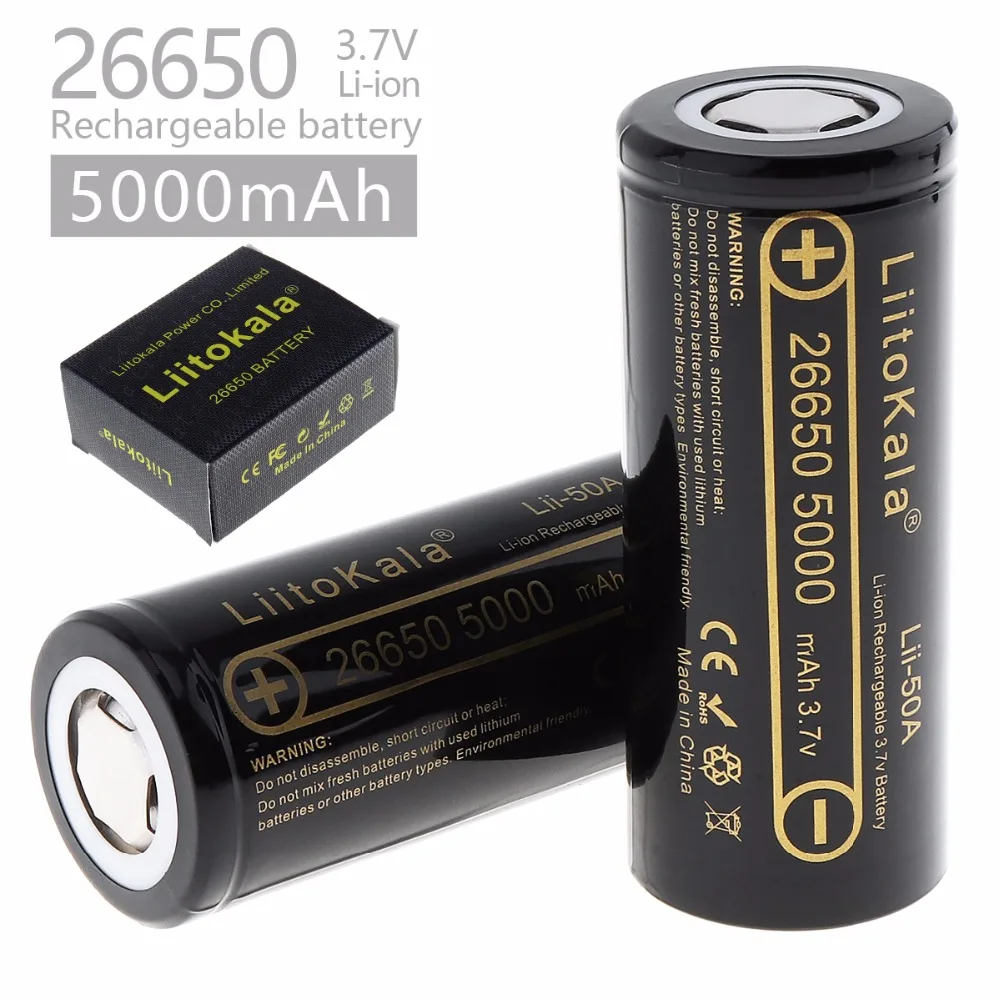 NEW QI LiitoKala Lii-202 Battery charger+2pcs HK Lii-50A 26650 5000mah Rechargeable For flashlight 40-50A |