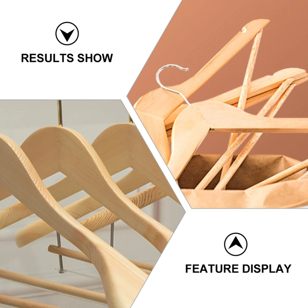 

6Pcs Retro Wood Suit Racks Clothes Hangers Home Clothing Stretchers