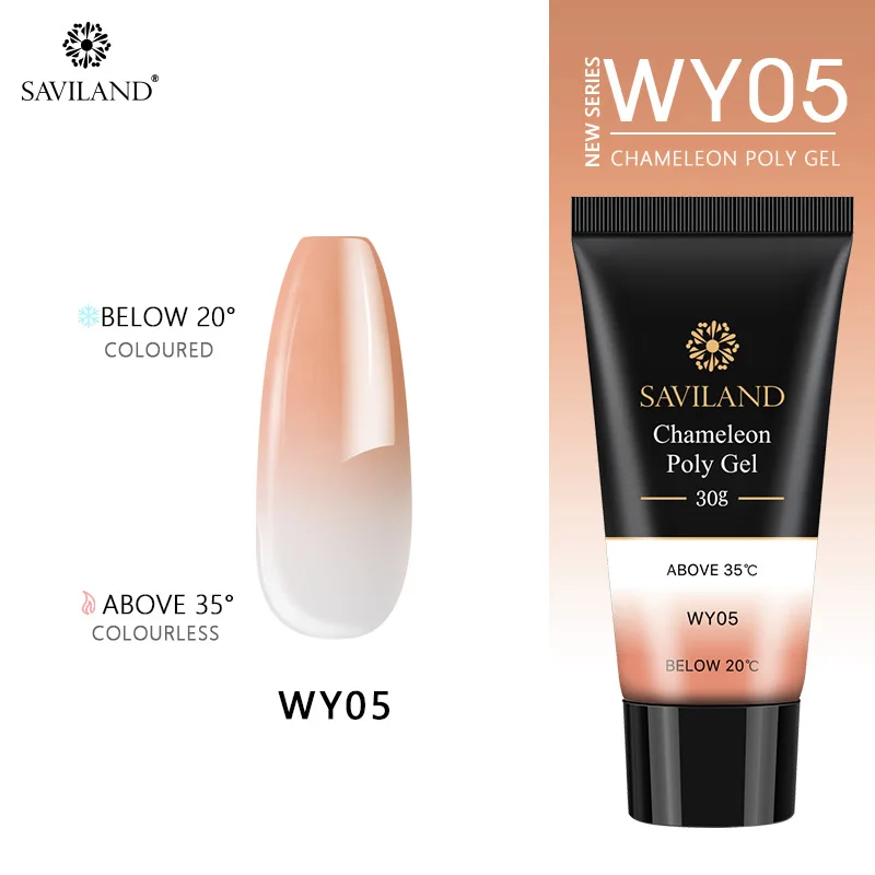 30ml WY05 SAVILAND поли гель меняющий цвет 30 мл 15 мл термальный поли гель наращивание ногтей быстро желе кристалл УФ строительный гель для полировки дизайн - Цвет: 30ml WY05