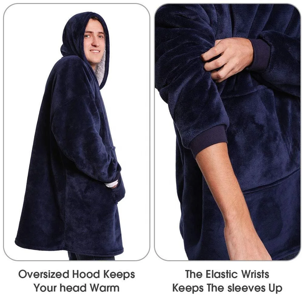 

Winter Sherpa Blanket With Sleeve Ultra Plush Blanket Hoodie Pink Grey Wine Blue Warm Flannel Hooded Blankets