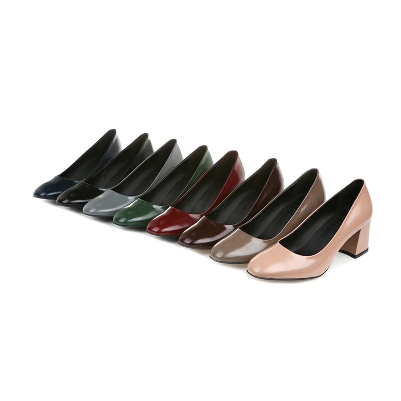 Туфли женские на толстом каблуке зеркальные заостренный носок высокий каблук