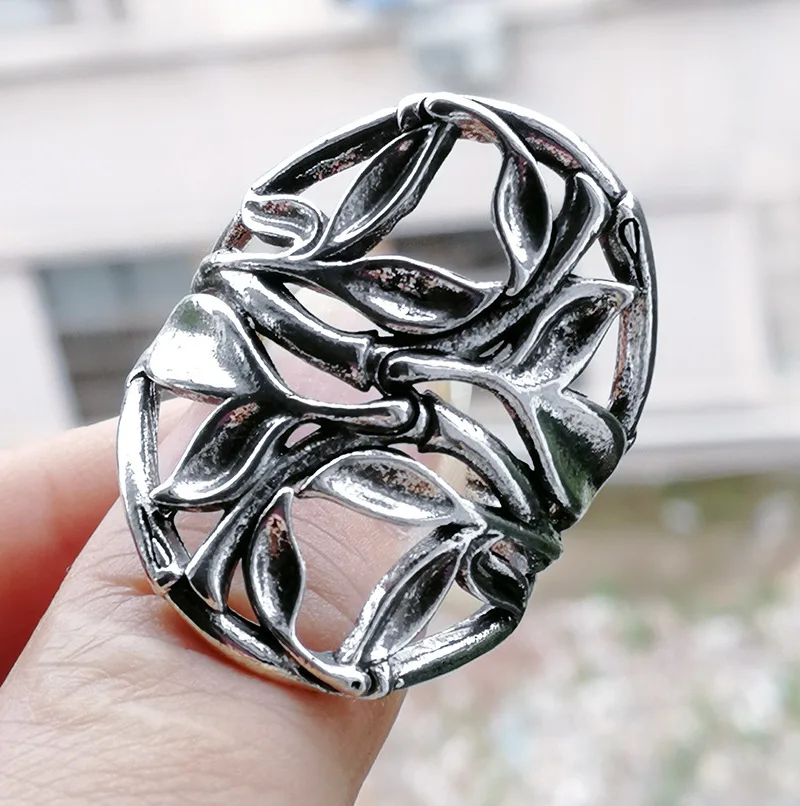 

Mifeiya Creative Hollow Out Bamboo Leaves Plants FemaleMale Ring for Women Men Party Jewelry Accessories Size 5-12