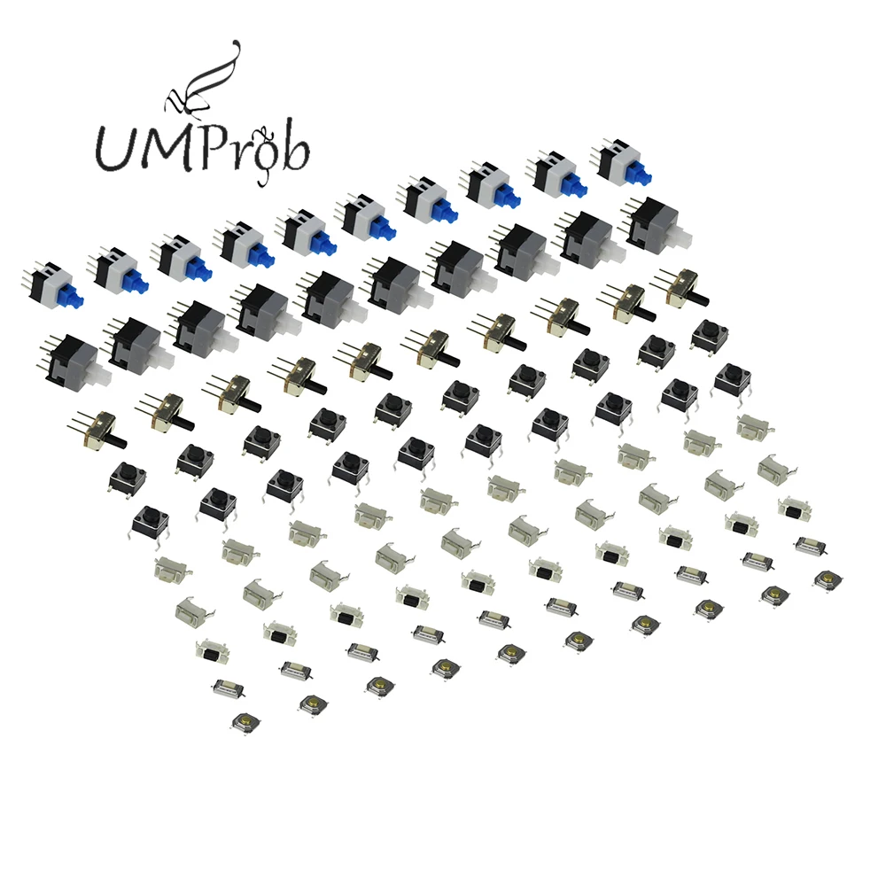 100 шт./лот 10 видов тактильных переключателей кнопочный переключатель SMD Такт для