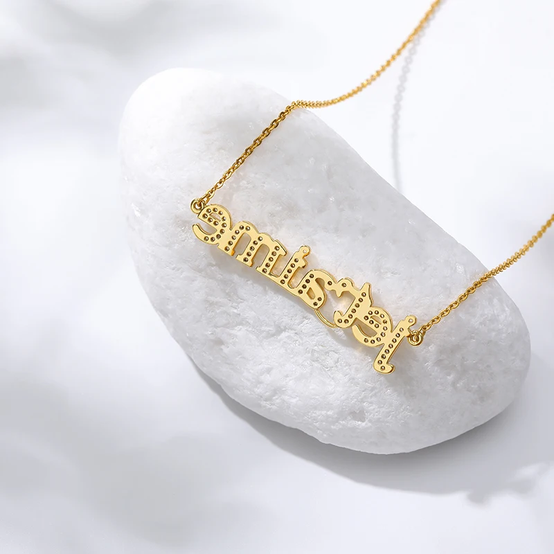 Золото с украшением в виде кристаллов цепочка из циркона французских букв I Love You