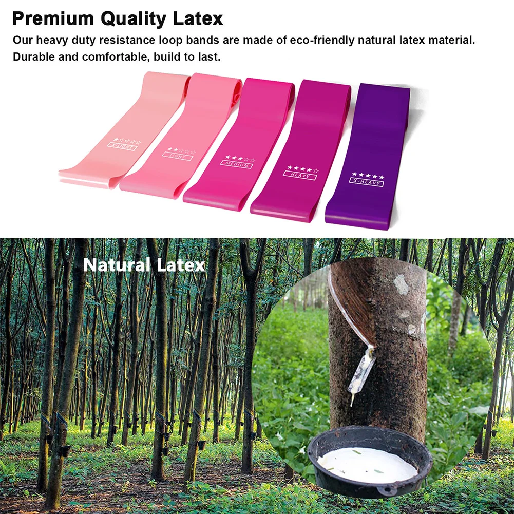 

5pcs Fitness Yoga Resistance Bands Elastic Exercise Pilates Gym Sports Belts Exerciser Equipments Gym Training