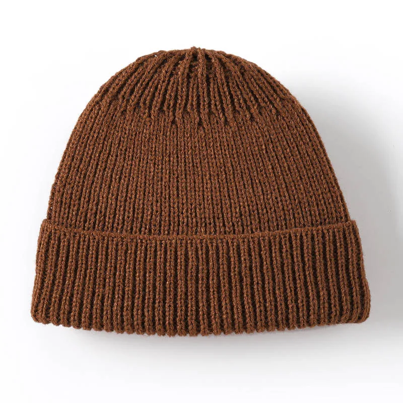 CAMEL Skullcap зимние шапочки для женщин и мужчин, однотонные вязаные шапки унисекс, женские мягкие эластичные лыжные теплые короткие шапки Skullies - Цвет: CAMEL