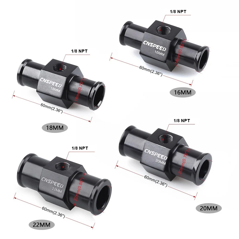 Датчик воды CNSPEED NPT 1/8 соединения труб манометр радиатор шланг адаптер 28 мм 30 32 34 36