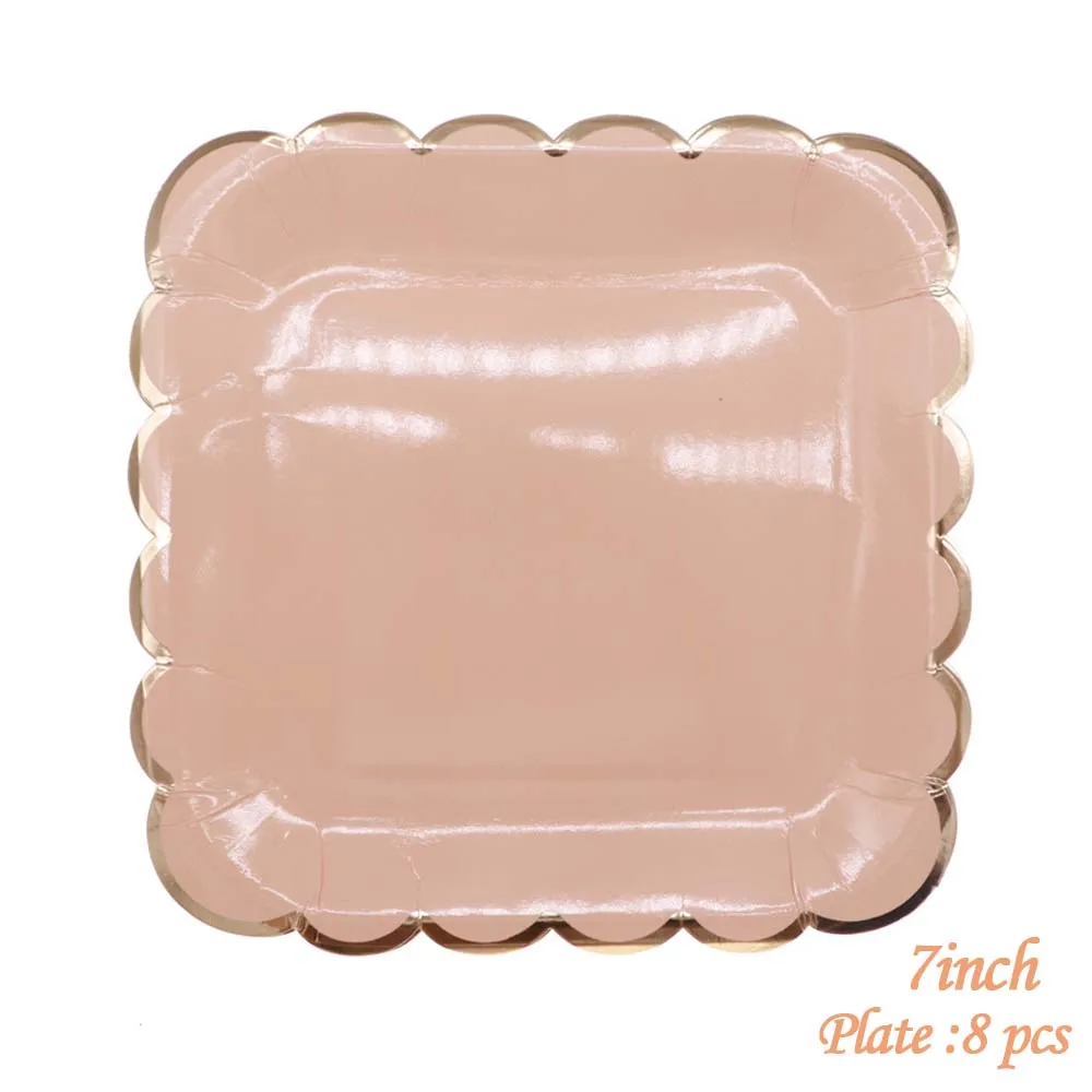 7inch plate Бумажная тарелка в форме кролика из мультфильма, тарелка для ужина, бумажная одноразовая посуда, набор стаканов для дня рождения, вечеринки, Рождества, decoratio - Цвет: 7inch plate