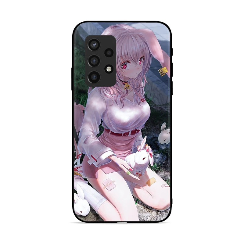 

Phone Case For Samsung Galaxy A72 A52 4G 5G Soft TPU Funda Back Cover Cases Pink Anime Bunny Girl Busty Beauties