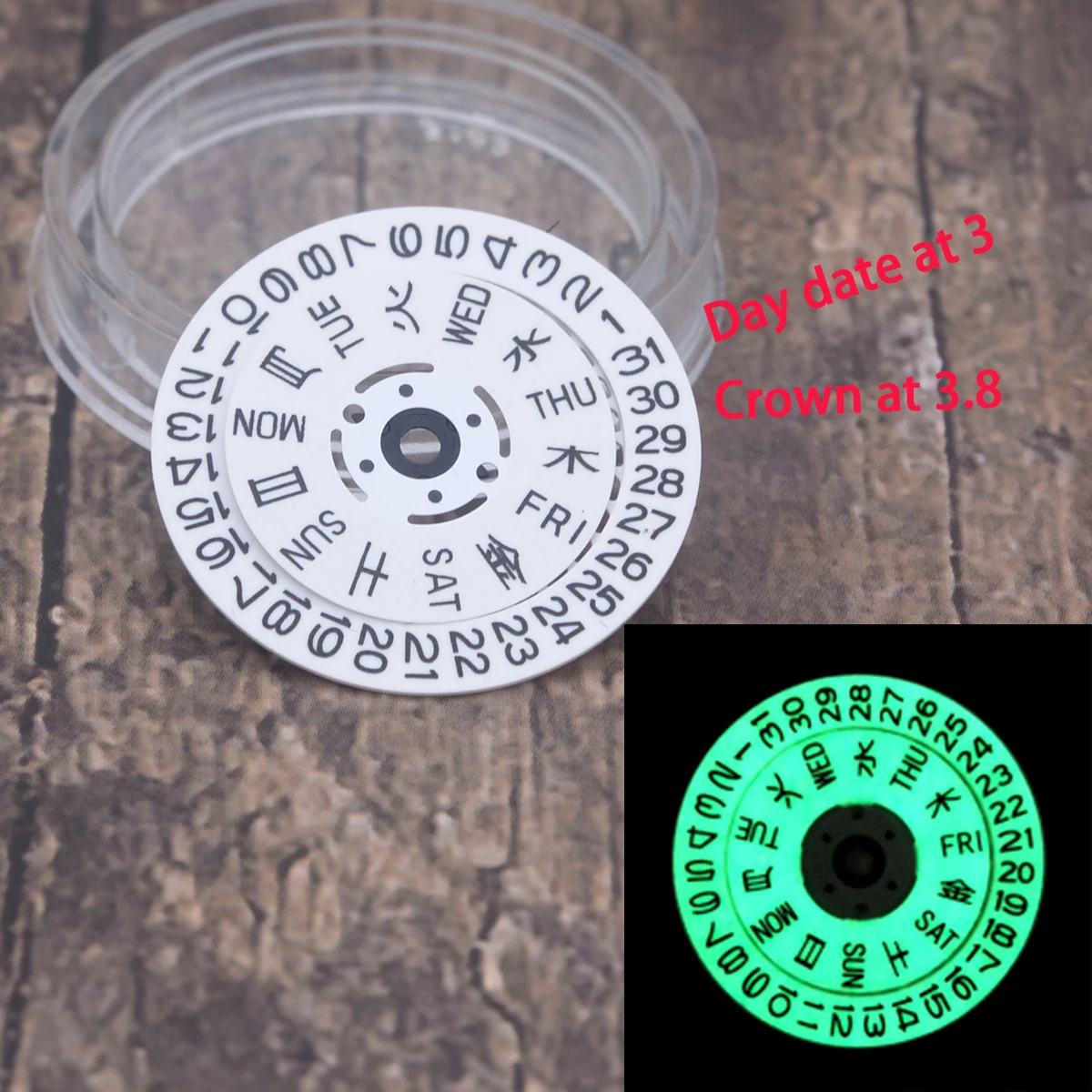 

C3 Green luminous Seiko dial Kanji Fit Seiko SKX007 SKX009 NH35 NH36 Movement Crown 3 / 3.8 o'clock Movement Man Watch Repair
