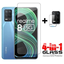 Glass on Realme 8 5G Tempered Glass For Oppo Realme 8 5G Screen Protector Full Glue Silm Protective Camera Glass For Realme 8 5G
