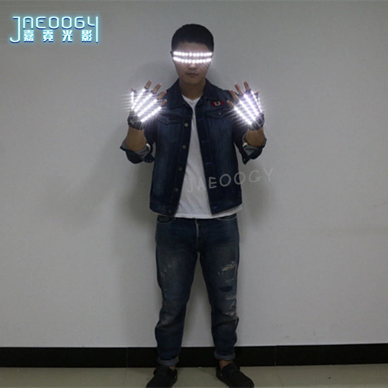 Светодиодный светящийся перчатки на Хэллоуин для рождественской вечеринки