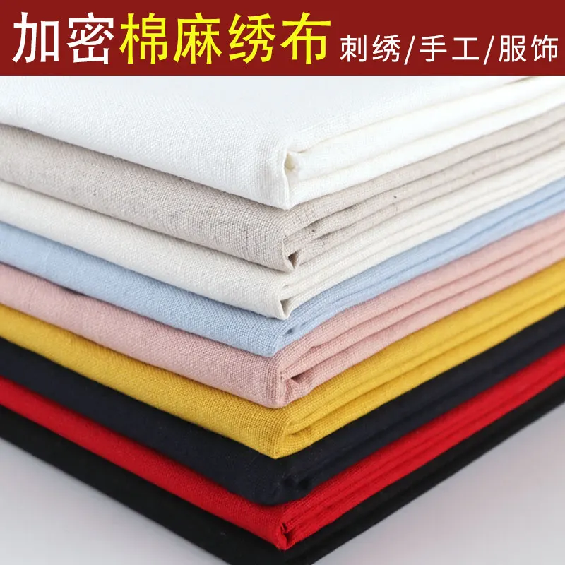 Ткань с вышивкой из хлопка и льна в европейском стиле ткань полиэстера простая