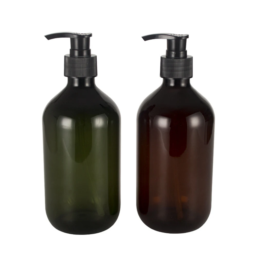 

4 PCS 300ml Pump Bottles Round Shoulder And Long Neck With Spiral Pump Bath Bottle PET Emulsion Shampoo Bottling And Bottling
