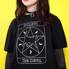 Женская футболка Dclxvi, с рисунком котенка, таро, Хэллоуин, кошки, в стиле гранж, в стиле 90-х, Забавные топы, дропшиппинг