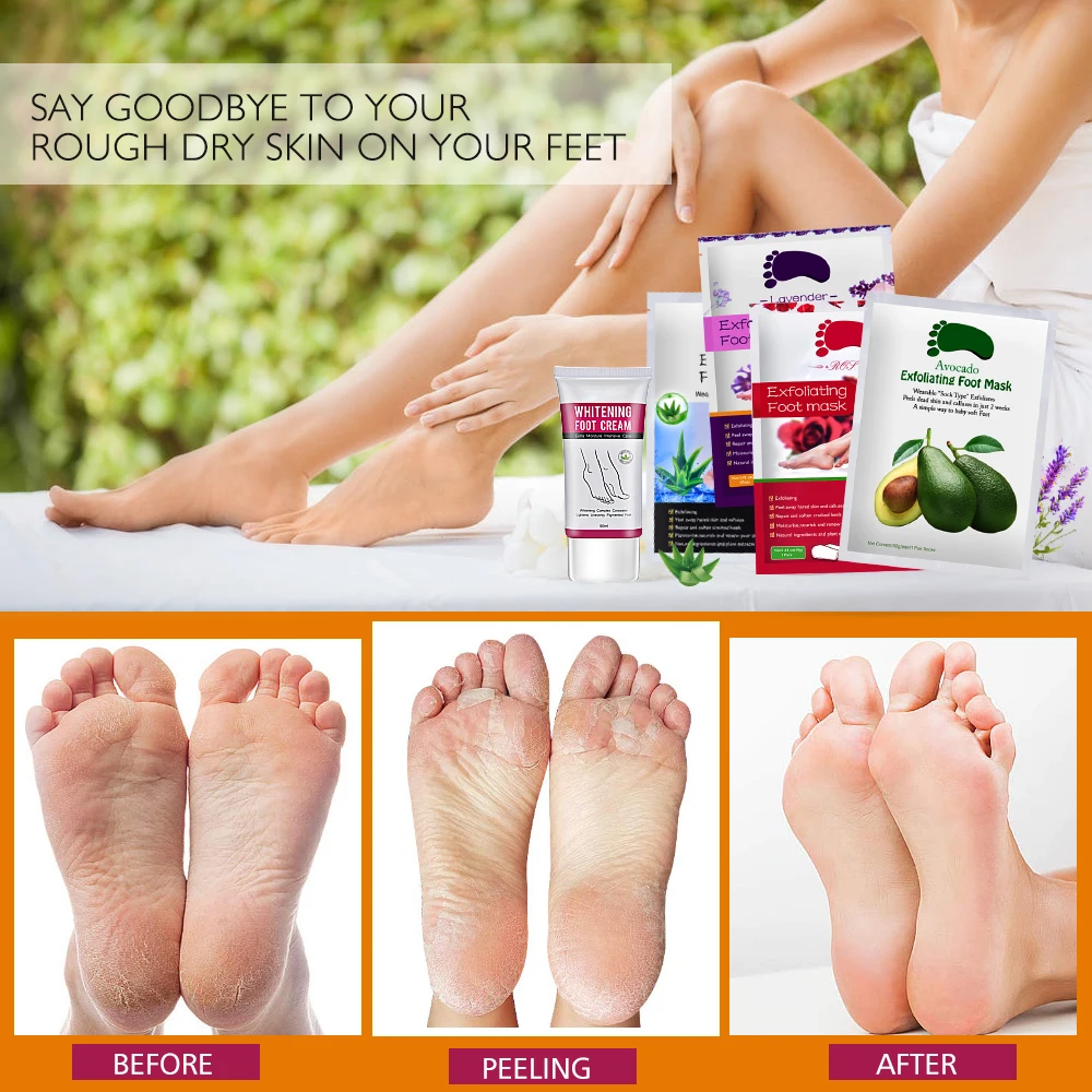 1 пара/мешок отшелушивающая маска для ног носки пилинг удаления омертвевшей кожи