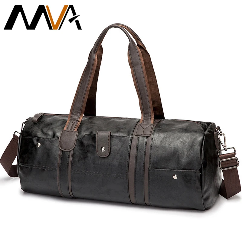 

MVA PU Leather Travel Bag Large Capacity Hand Luggage Bags Men Duffel Bag Big Gym Sport Tote Waterproof Weekend Bags Casual 5008