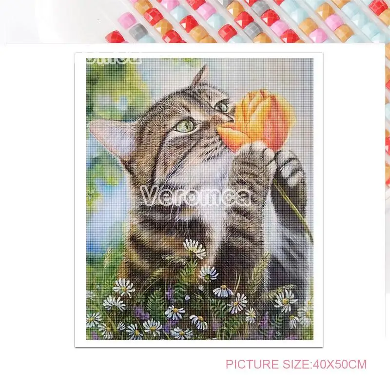 Алмазная живопись наборы для вышивки крестиком кошка животное полная мозаика