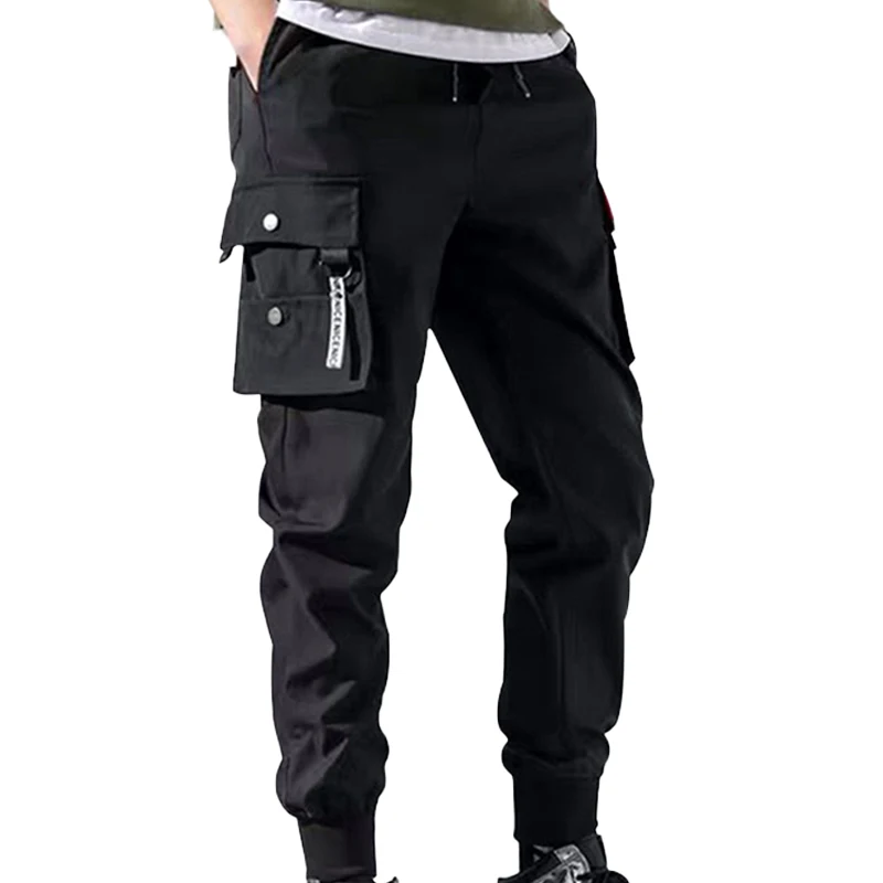 

2021 Black Cargo Pants Men Streetwear Fashion Hip Hop Style Homme Casual Harajuku Trousers Summer Men Clothing