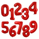 Шары воздушные из фольги с цифрами, красные шарики 40 дюймов для вечеринки в честь Дня Рождения, для взрослых, детей, праздника для будущей мамы, свадьбы, 0, 1, 2, 3, 4, 5, 6, 7, 8, 9