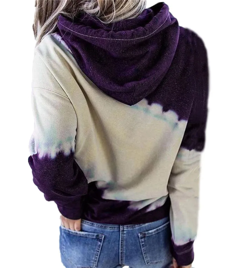 

2XL Women's Autumn and Winter Fleece Hoodie Loose Tie-dye Printing long-Sleeve Hoodie ladies Hoodie Tops 2020 Fashion Women's