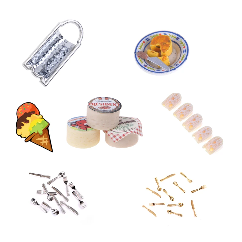 Мини Строгальный нож для сыров вилка ложка масштаба 1/12 миниатюрная имитация