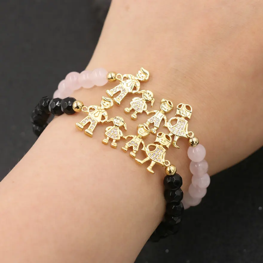 Браслеты Lucky из меди с микро цирконием для мальчиков и девочек женские браслеты