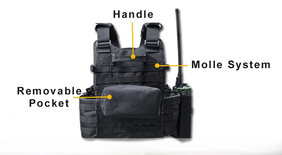 

6094 Tactical Vest Molle 900D Nylon Body Armor Hunting Plate Carrier Airsoft 094K M4 Pouch Combat Gear Multicam