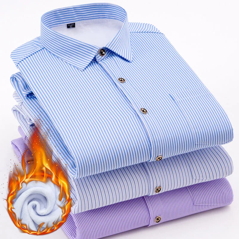 NIGRITY 2020 Новая мужская рубашка Мужская модная повседневная плотная полосатая 16