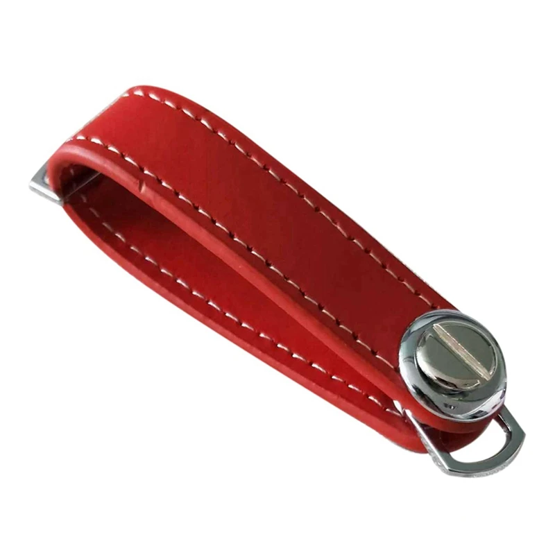 

2x Car Key Pouch Bag Case Wallet Holder Chain Key Wallet Ring Pocket Key Organizer Smart Leather Keychain Brown & Red