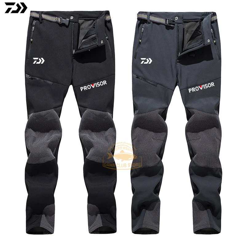 

Теплые зимние мужские брюки Daiwa Fishing, теплые флисовые мягкие брюки, уличные спортивные толстые водонепроницаемые штаны для горнолыжного спо...
