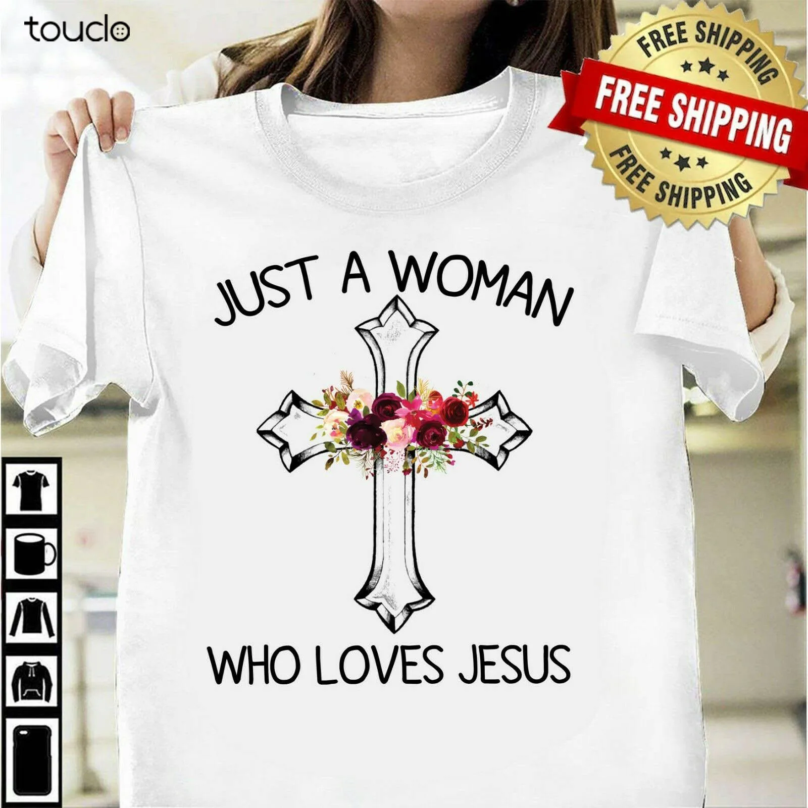 

New Just A Woman Who Loves Jesus 03 Shirt Unisex Cotton Shirts For Women Men T-Shirt S-5Xl
