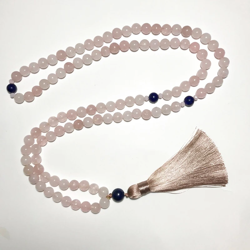 8 мм розовый кварц Lapis Lazuli джапамала набор медитации Йога Имитационные ювелирные