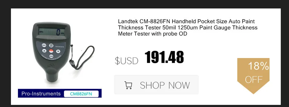 Nicety CM8801FN Fe и NFe 2 в 1 Автомобильный прибор для измерения толщины покрытия, измеритель толщины пленки, измеритель толщины краски