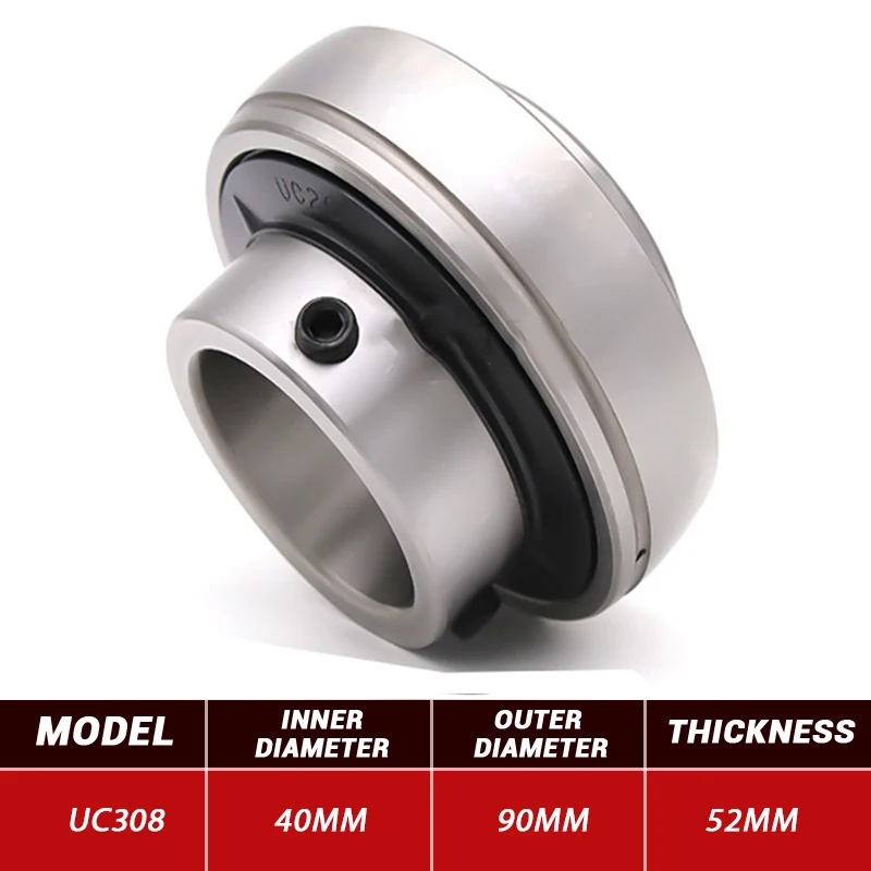 

3pcs Outer Wire Bearing UC308 Mental Pillow Block Bearing UC308 40mm*90mm*52mm Steel Bearings High Quality