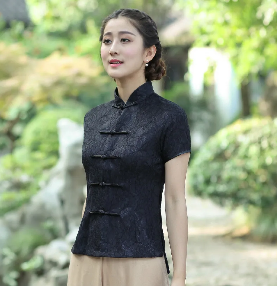 Женские ботинки в традиционном китайском стиле топ с воротником мандарин для Qipao