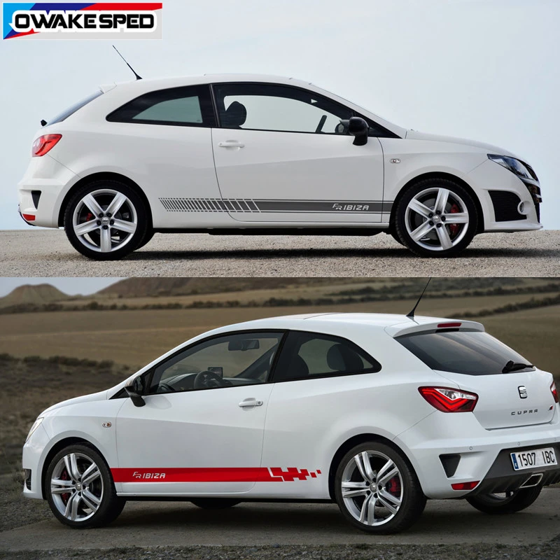 Двусторонние гоночные полосы для Seat Ibiza FR TGI ST TSI Cupra наклейки на дверь автомобиля