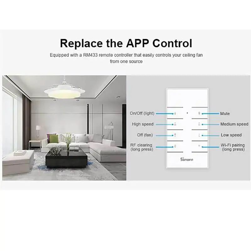 SONOFF умный WiFi потолочный вентилятор и выключатель света управление Лер AP дистанционное управление свет и вентилятор Совместимость с Alexa Google Home
