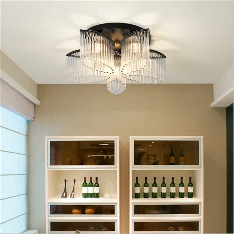 Post-modern light luxury crystal ceiling lamp beautiful bedroom living room atmosphere simple European style 2020 new | Освещение