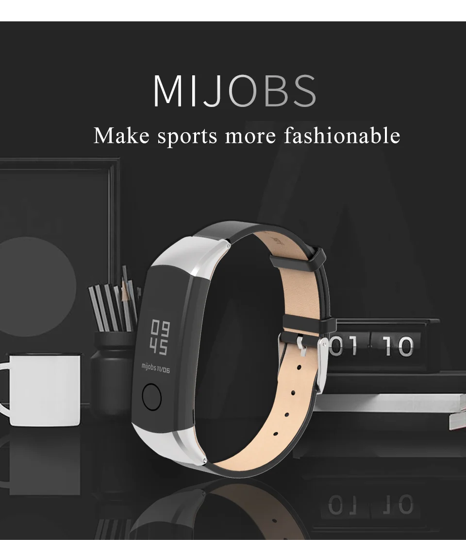 Mijobs кожаный ремешок для huawei Honor Band 4 5 Смарт-часы наручные часы ремешок для Honor 4 5 умный Браслет ремешок