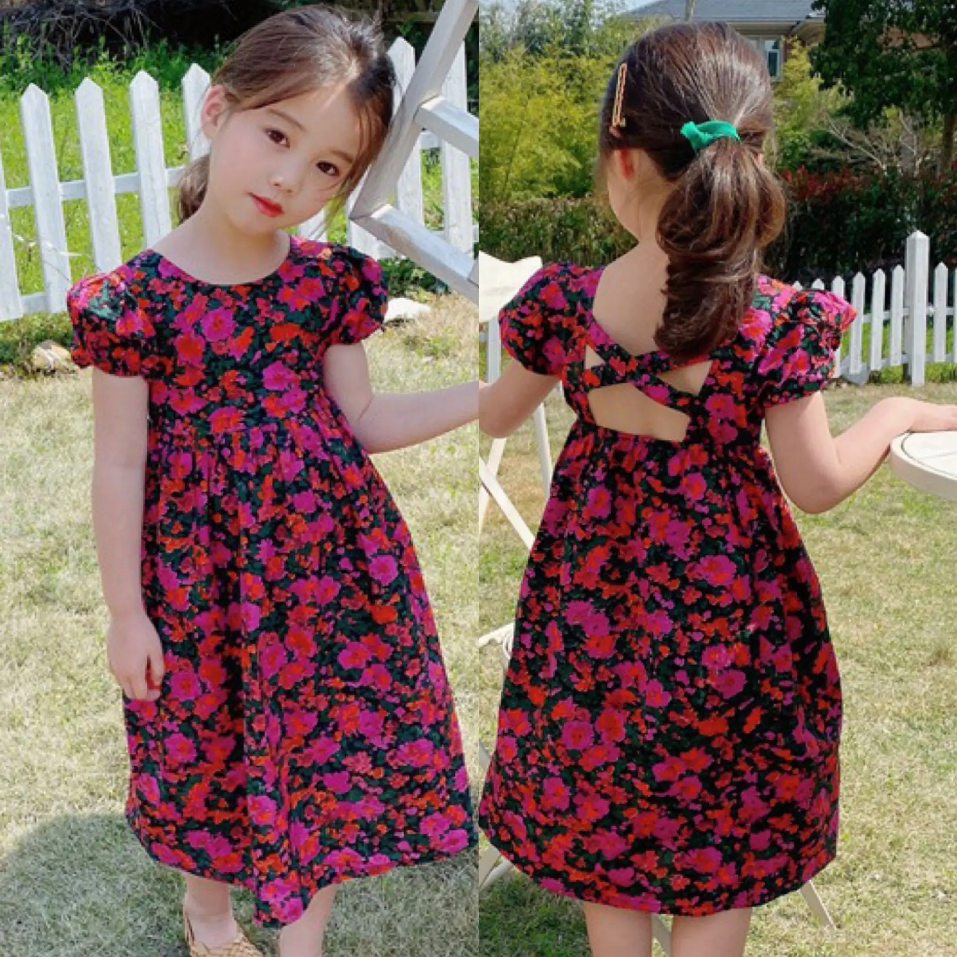 

Mihkalev Children Pattern Clothes Baby Girl 2021 Summer Floral Princess Dresses For Kids Dance Tutu Dress детские платья